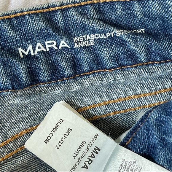 DL1961 Mara Instasculpt Straight Leg Ankle Jeans Gravity Raw Hem Waist 28 - Picture 7 of 9